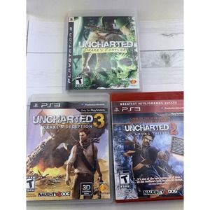 Uncharted 1 2 & 3 Trilogy Sony PlayStation 3 PS3 Games Complete Drake